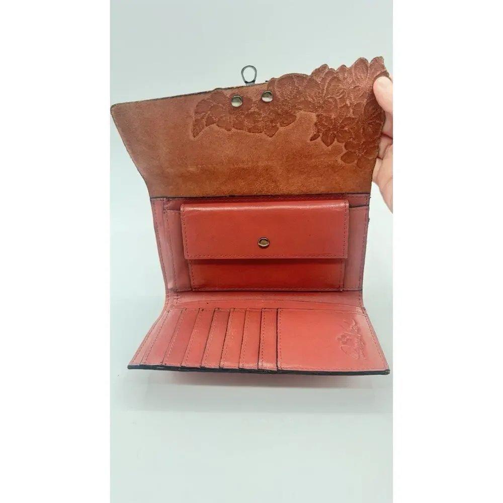 Patricia Nash Hand Cut Tooled Collection Teresa Floral Embossed Leather Wallet